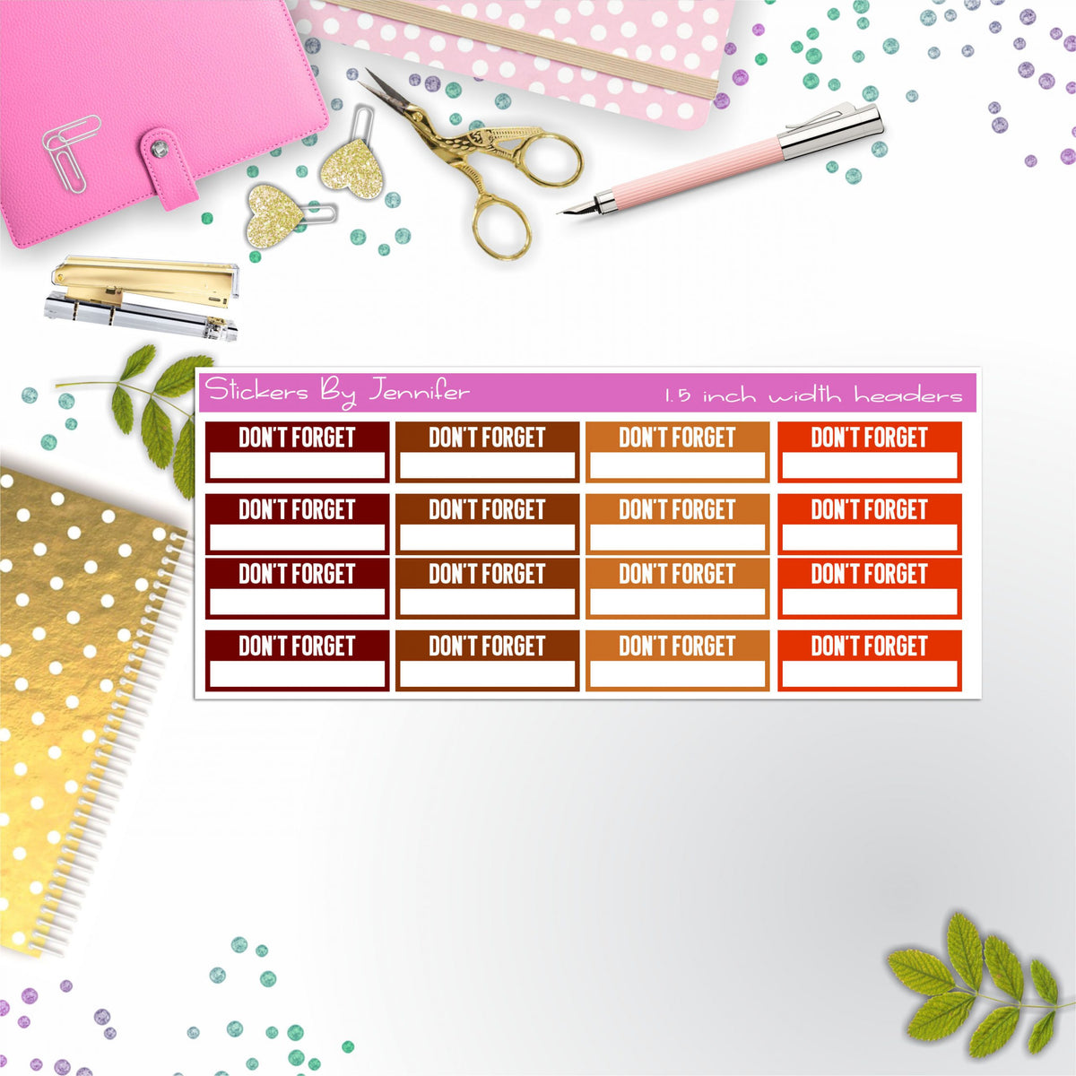 Don't Forget Quarter Boxes Planner Stickers, Journal Stickers, Functional Planner Stickers, Stationary Stickers