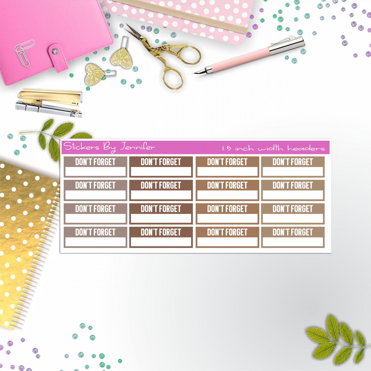 Don't Forget Quarter Boxes Planner Stickers, Journal Stickers, Functional Planner Stickers, Stationary Stickers