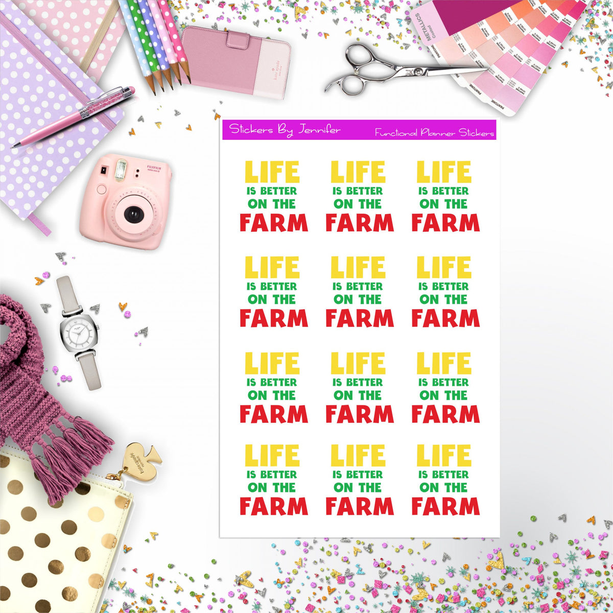 Farm Life Stickers, Planner Stickers, Journal Stickers, Functional Planner Stickers, Stationary Stickers