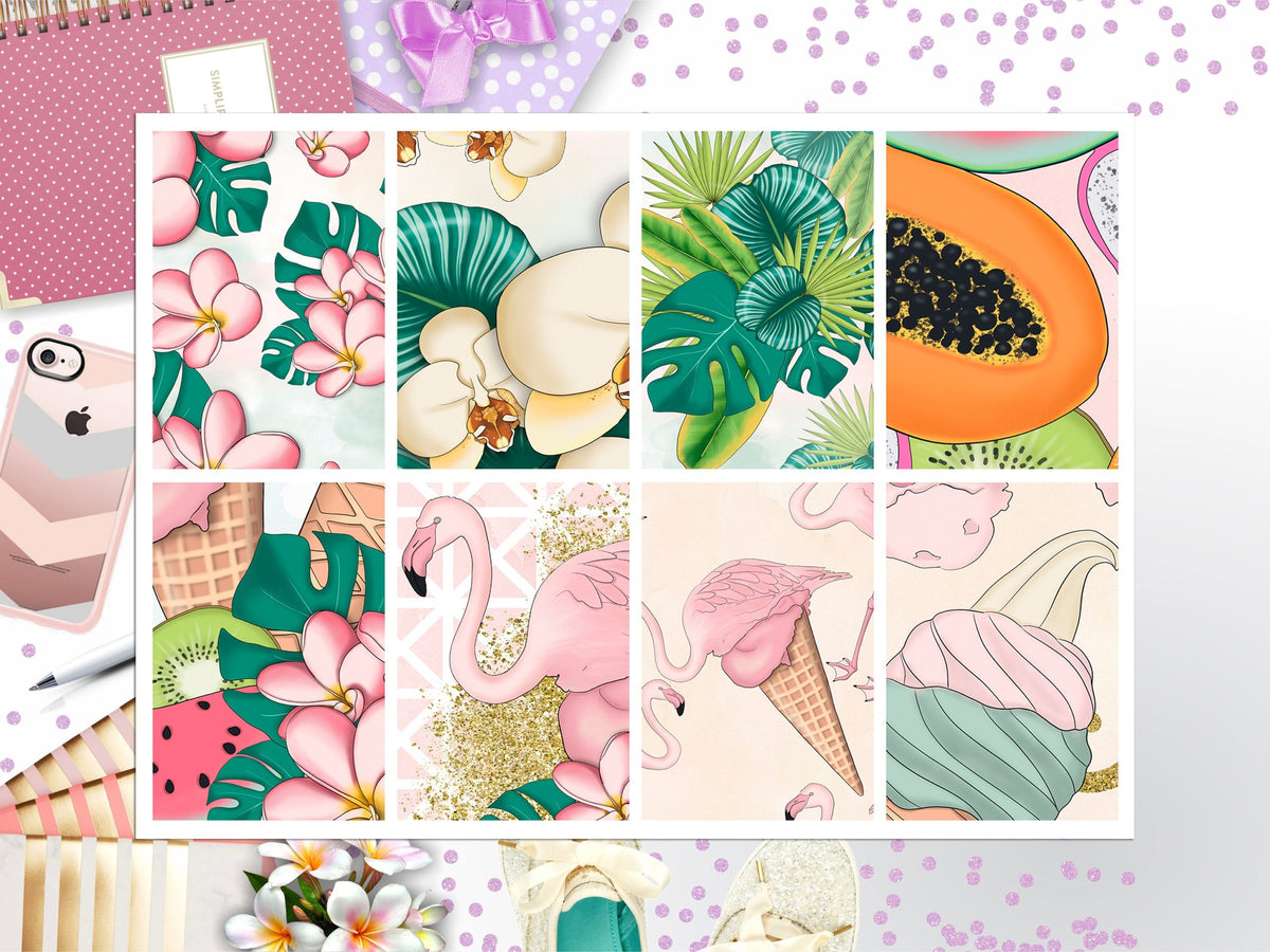 Flamingo Summer Full Box Big Happy Planner, Erin Condren, Classic Happy Planner