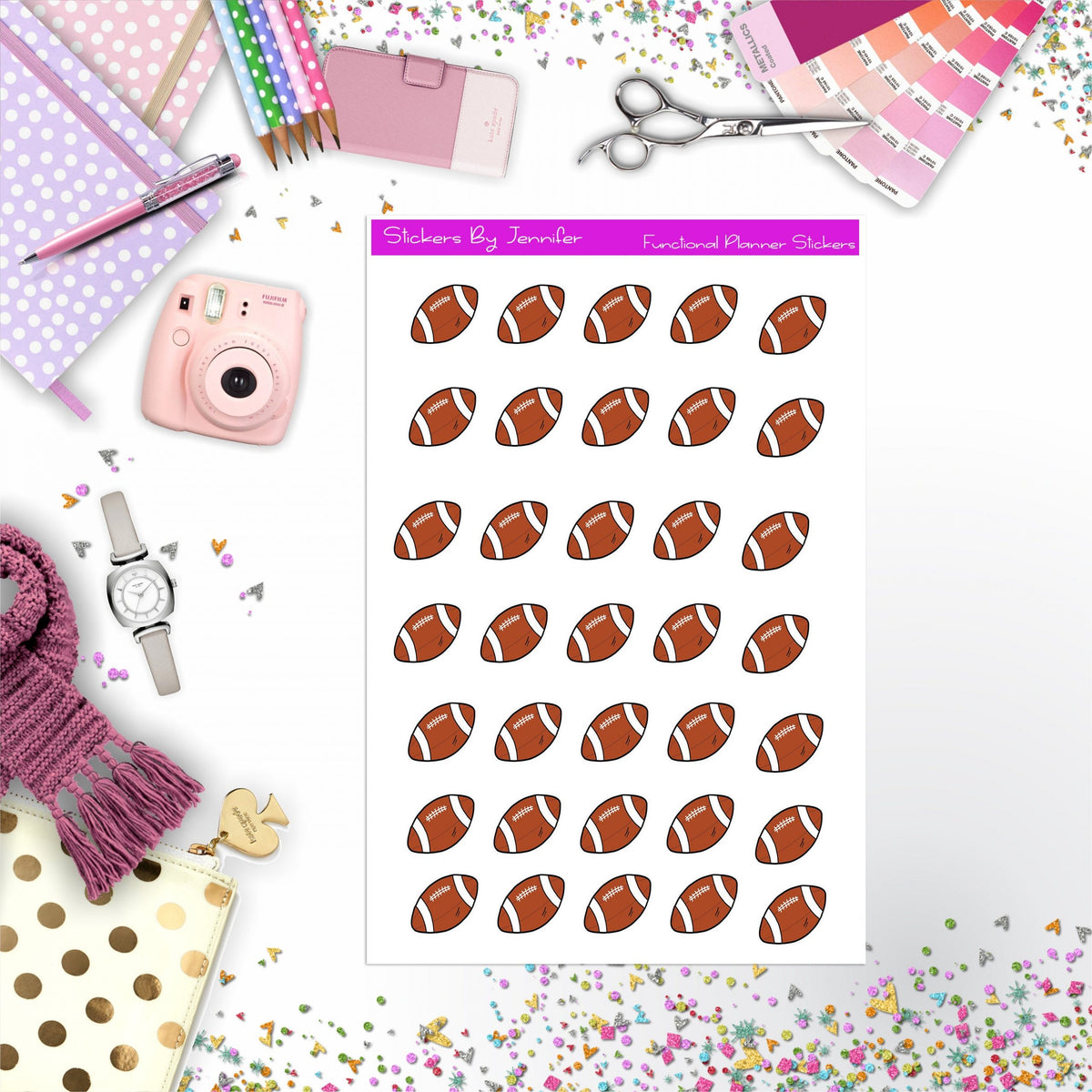 Football Stickers, Planner Stickers, Journal Stickers, Functional Planner Stickers, Stationary Stickers