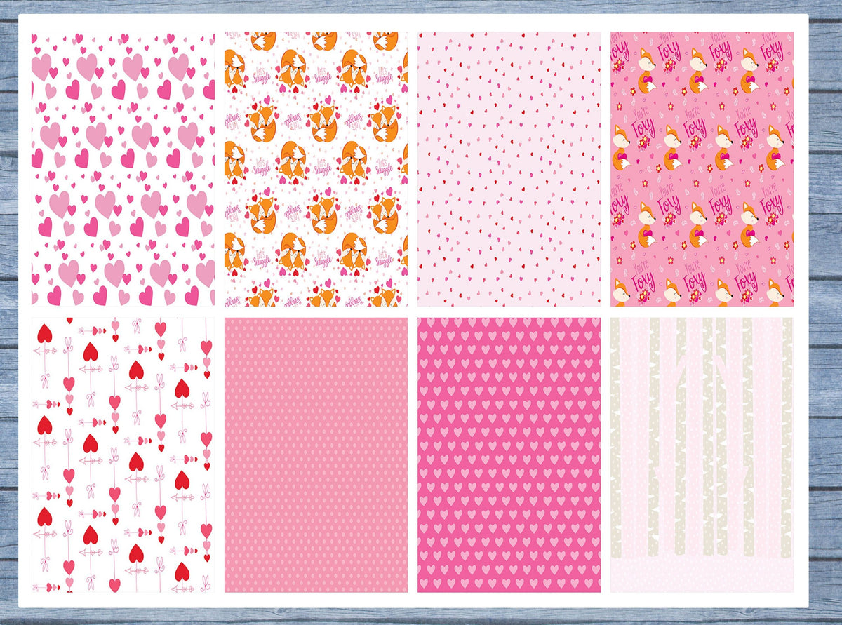 Fox Hearts Full Box Planner Stickers, Big Happy Planner, Erin Condren, Classic Happy Planner, Mini Happy Planner