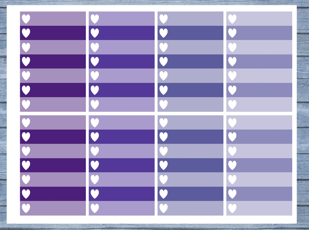Full Box Planner Stickers, Ombre Full Box Planner Stickers, Planner Stickers, Ombre Heart Stickers, Personal Planner Stickers 001