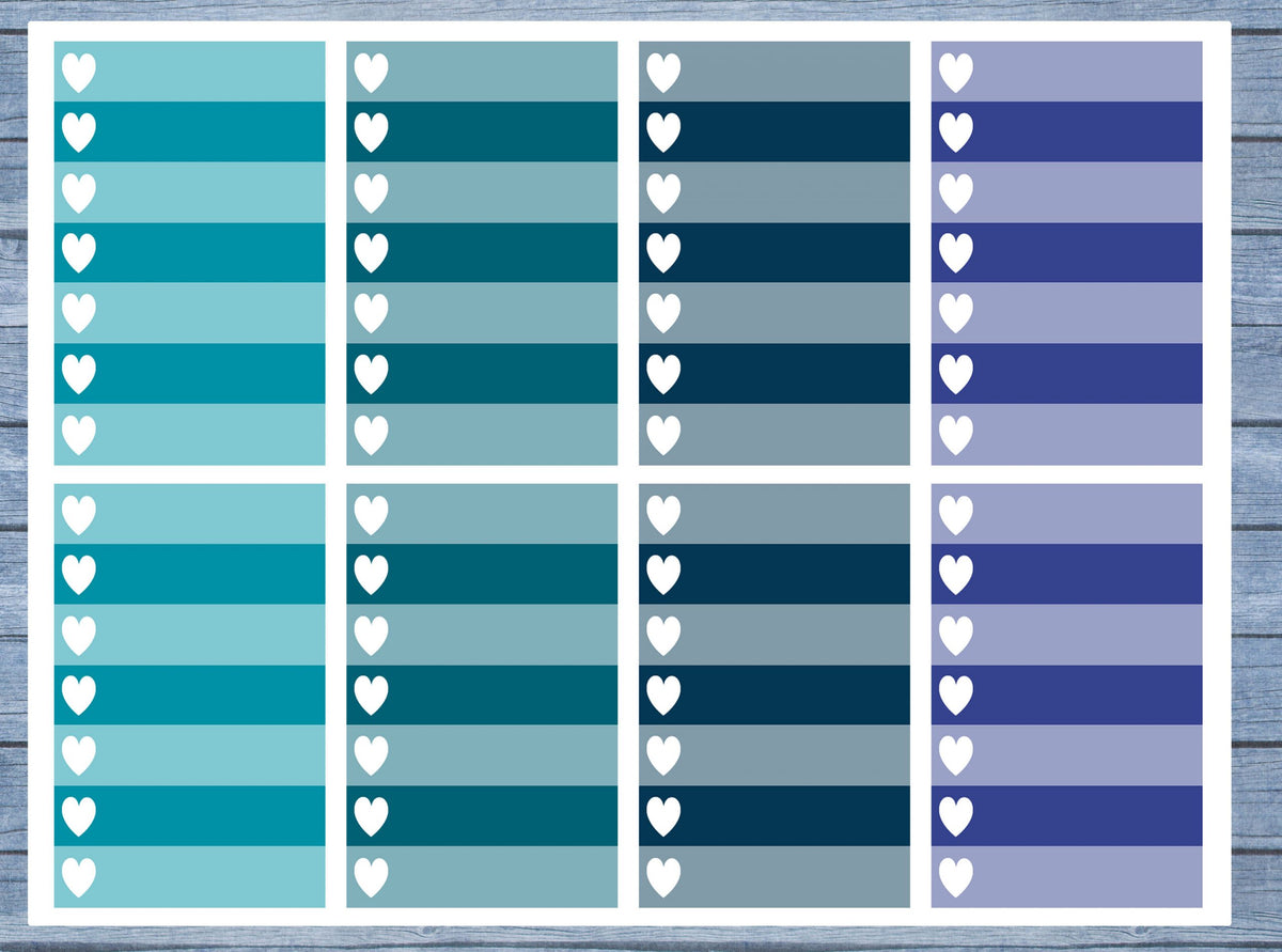Full Box Planner Stickers, Ombre Full Box Planner Stickers, Planner Stickers, Ombre Heart Stickers, Personal Planner Stickers 005