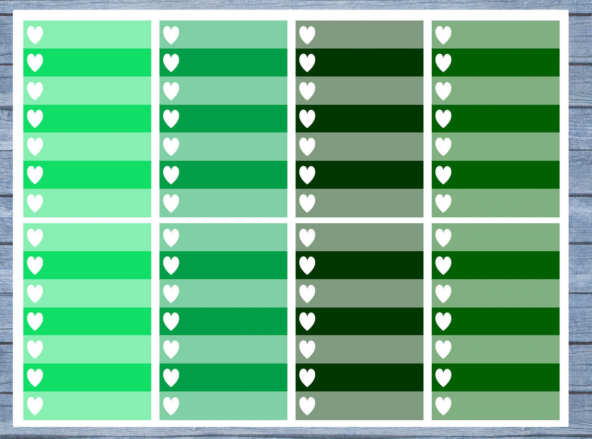 Full Box Planner Stickers, Ombre Full Box Planner Stickers, Planner Stickers, Ombre Heart Stickers, Personal Planner Stickers 008
