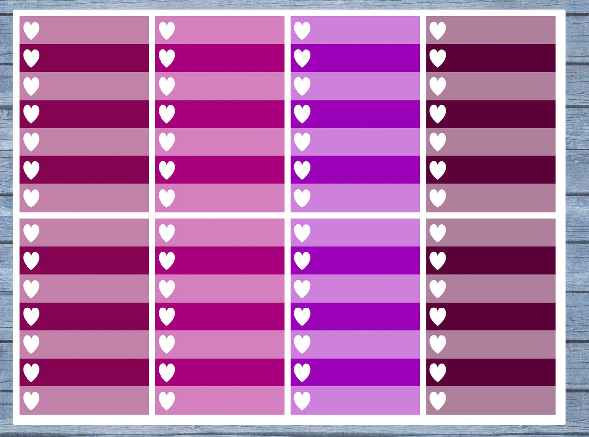 Full Box Planner Stickers, Ombre Full Box Planner Stickers, Planner Stickers, Ombre Heart Stickers, Personal Planner Stickers 016