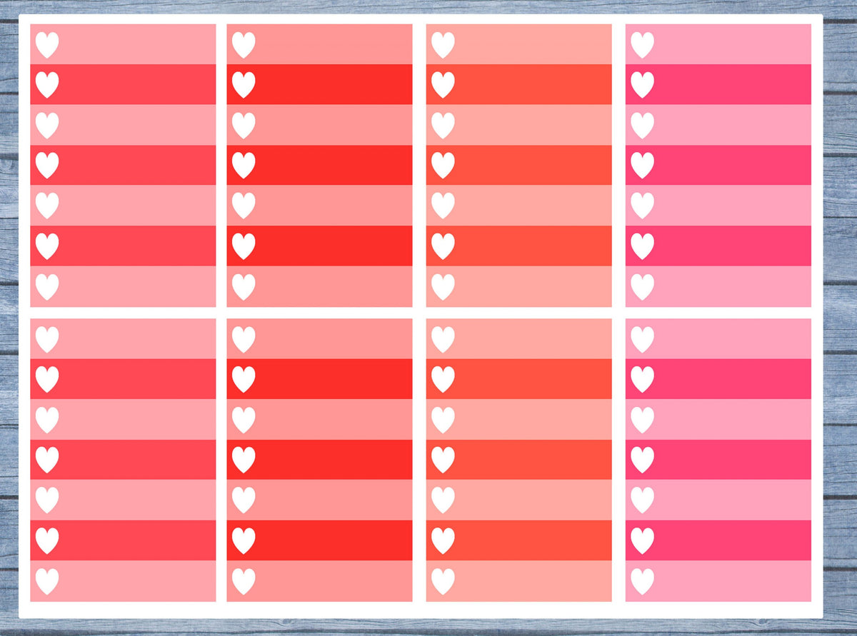Full Box Planner Stickers, Ombre Full Box Planner Stickers, Planner Stickers, Ombre Heart Stickers, Personal Planner Stickers 021