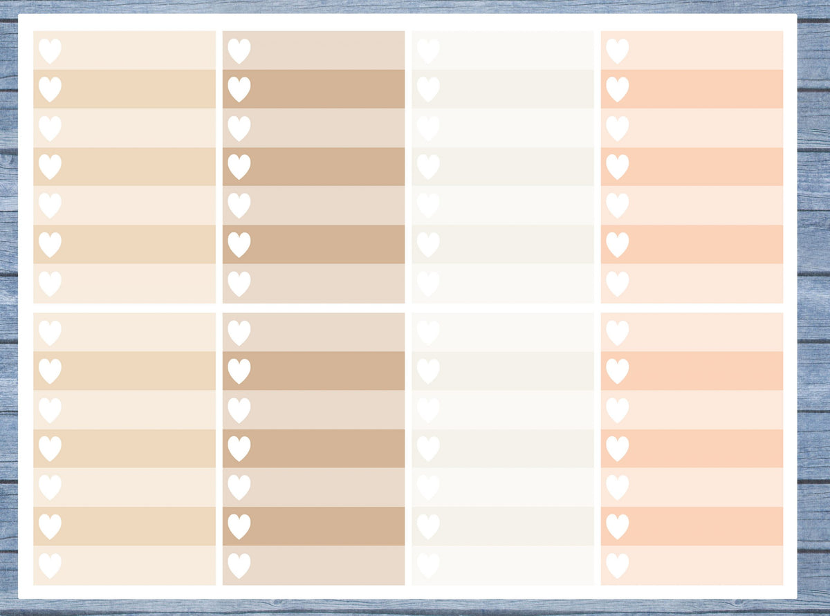Full Box Planner Stickers, Ombre Full Box Planner Stickers, Planner Stickers, Ombre Heart Stickers, Personal Planner Stickers 024