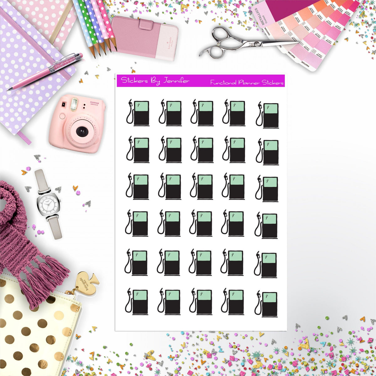 Gas Stickers, Planner Stickers, Journal Stickers, Functional Planner Stickers, Stationary Stickers