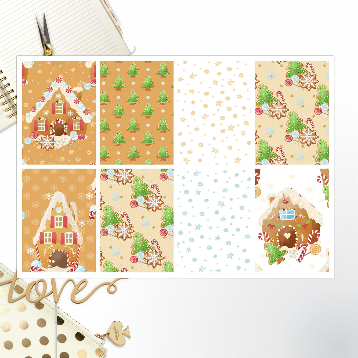 Gingerbread Full Box Big Happy Planner, Erin Condren, Classic Happy Planner