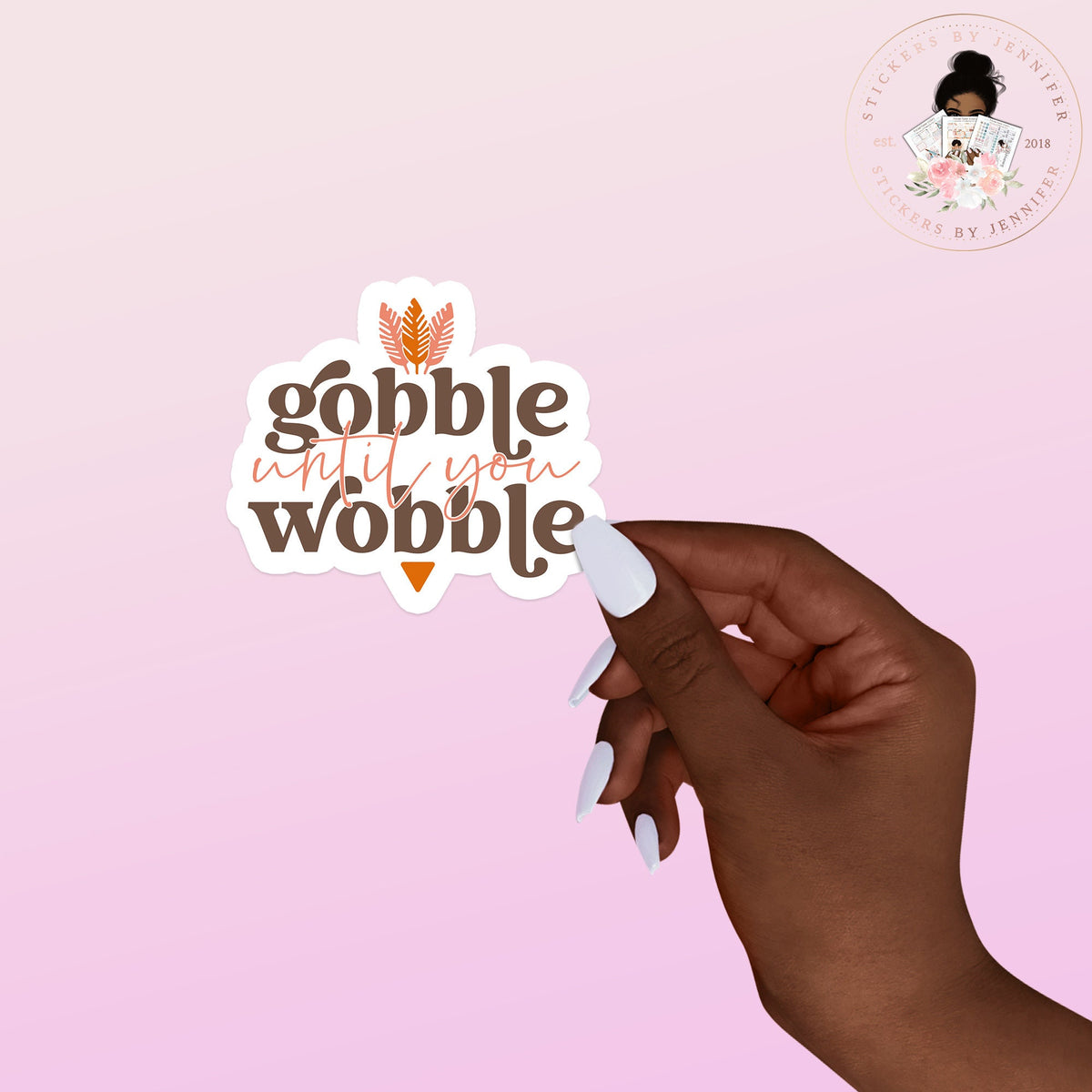 Gobble Wobble Thanksgiving Vinyl Sticker