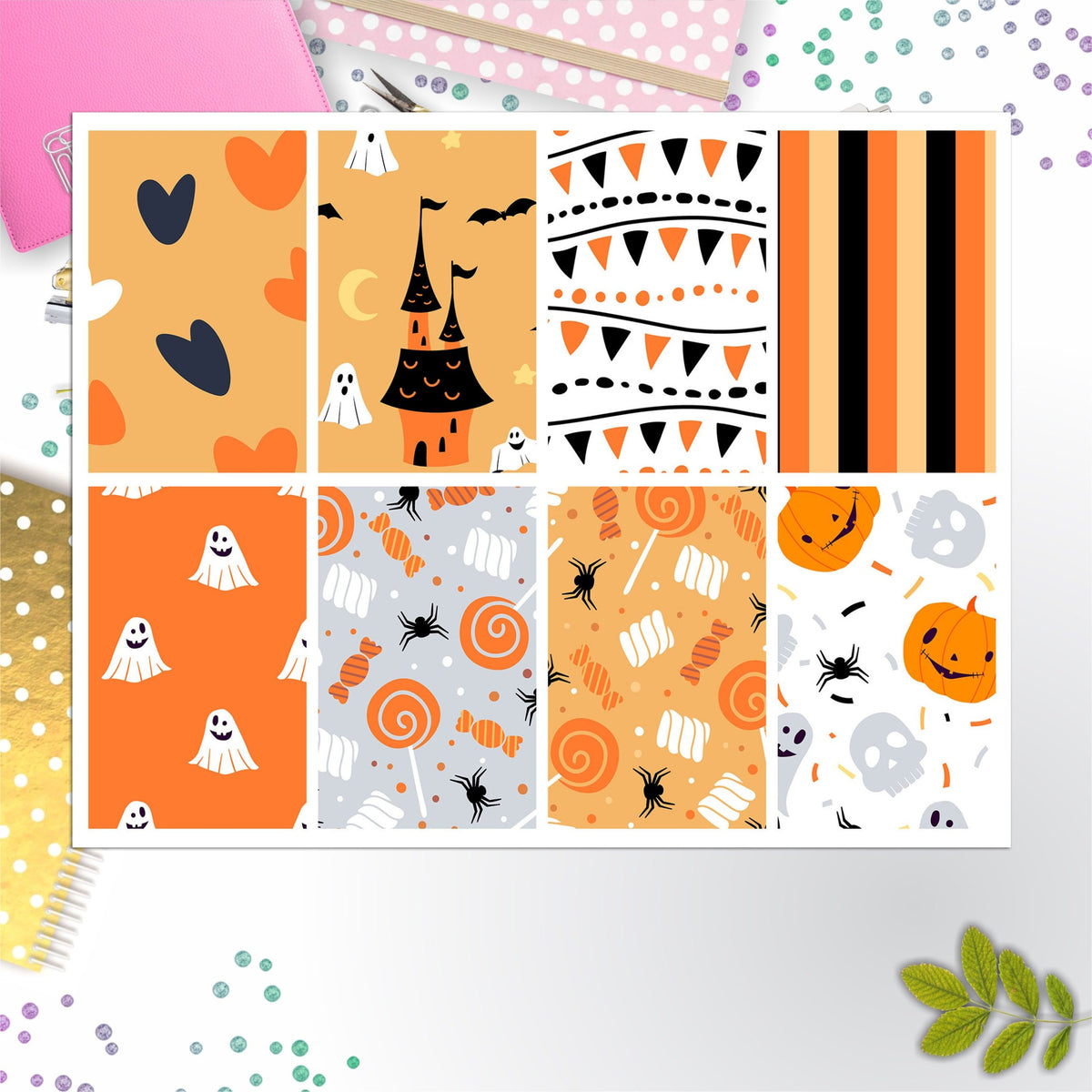 Halloween Pattern Full Box Big Happy Planner, Erin Condren, Classic Happy Planner