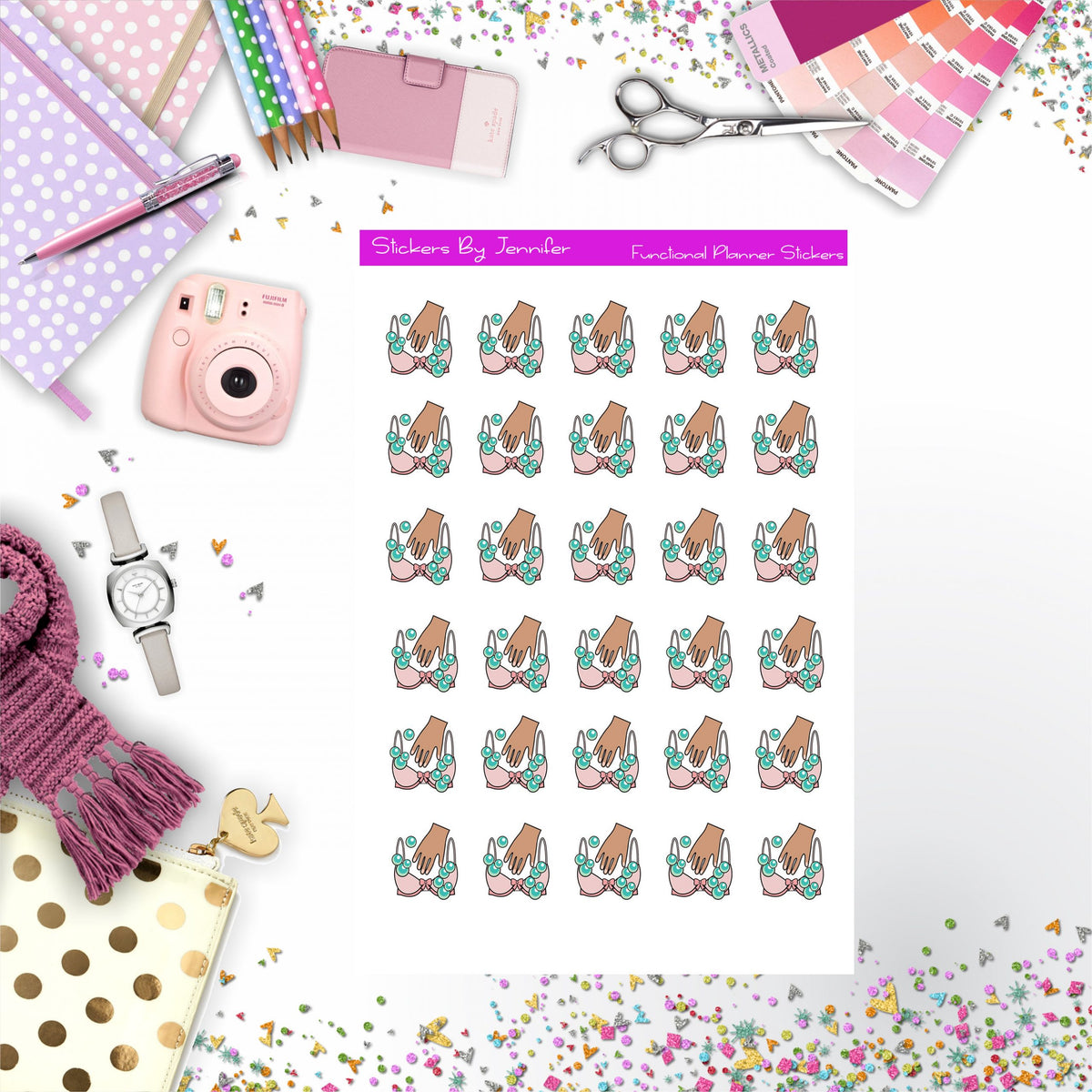Hand wash Stickers, Planner Stickers, Journal Stickers, Functional Planner Stickers, Stationary Stickers