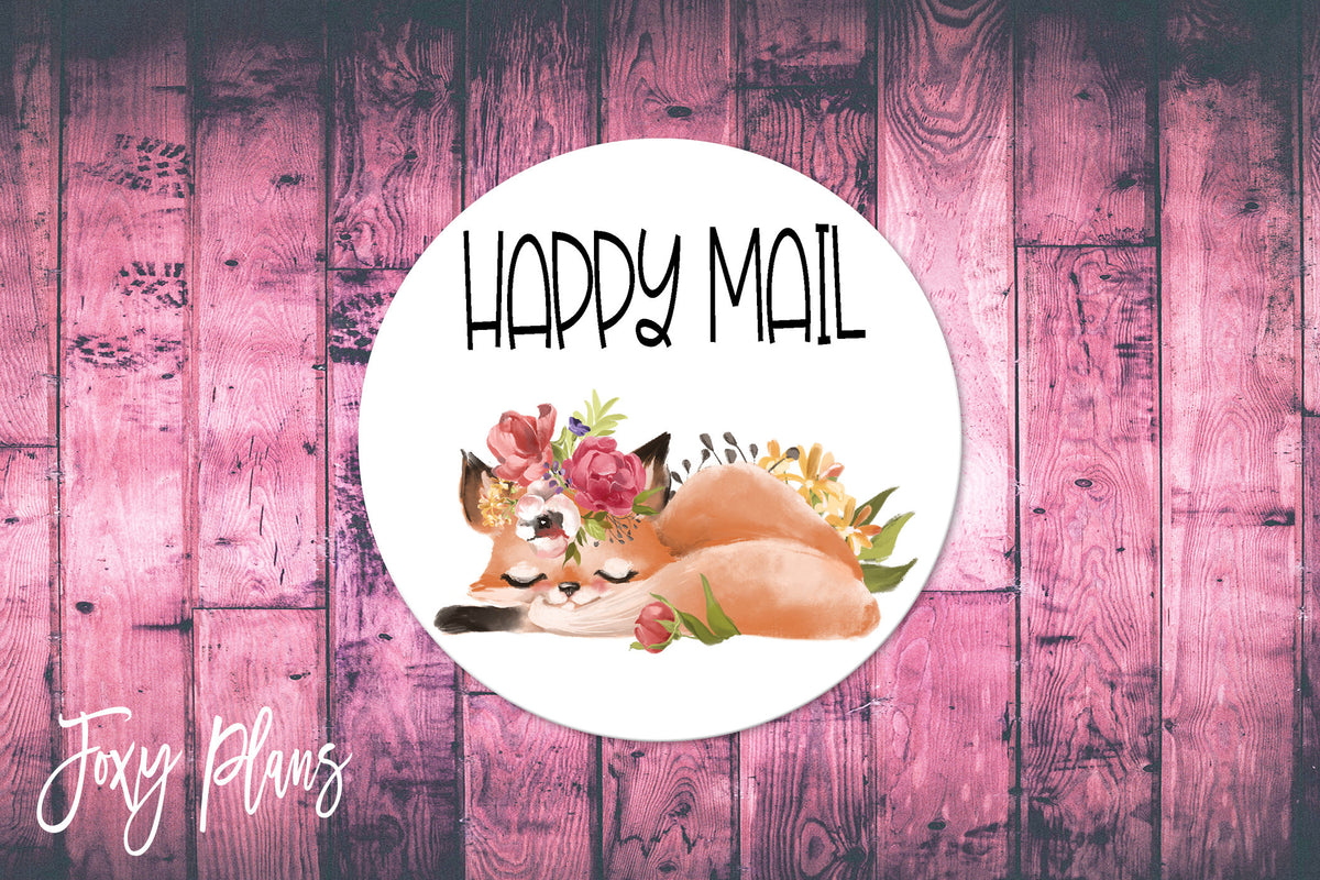 Happy Mail, Small Business Stickers, Circle Stickers, Stationary Stickers, Functional Planner Stickers, Envelope Stickers