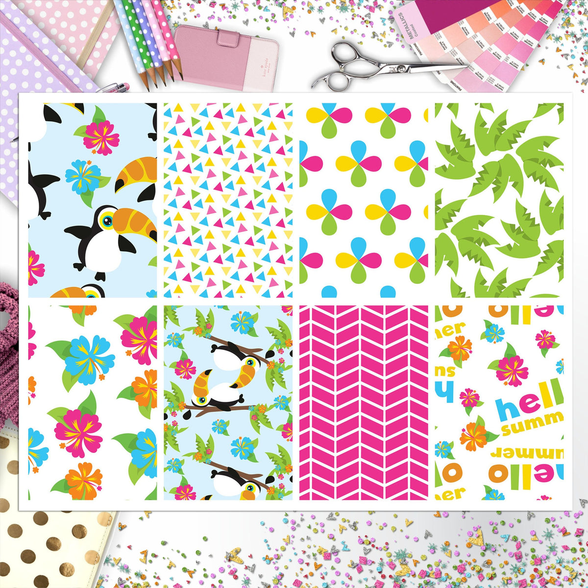 Hello Summer Full Box Big Happy Planner, Erin Condren, Classic Happy Planner