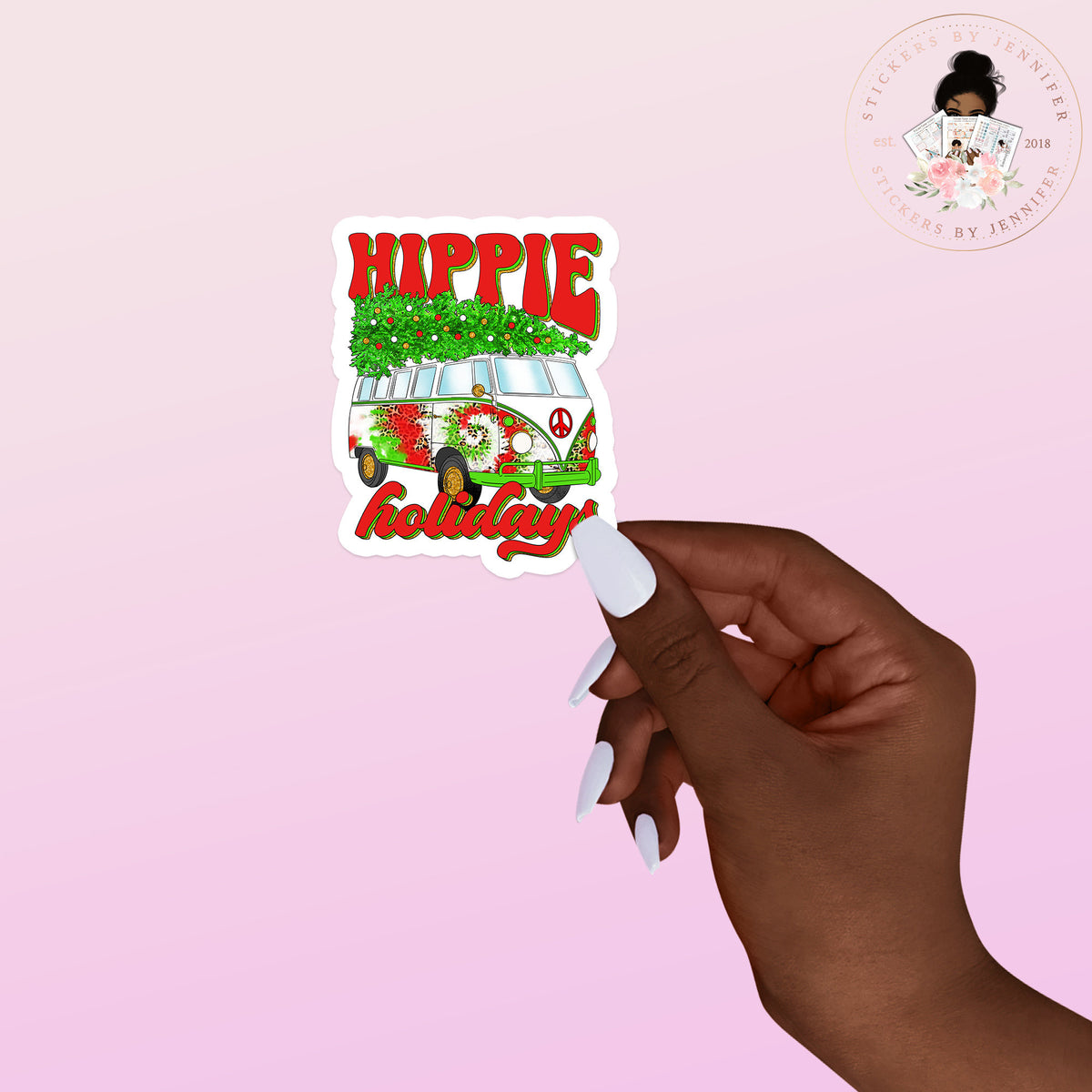 Hippie Holiday Vinyl Sticker