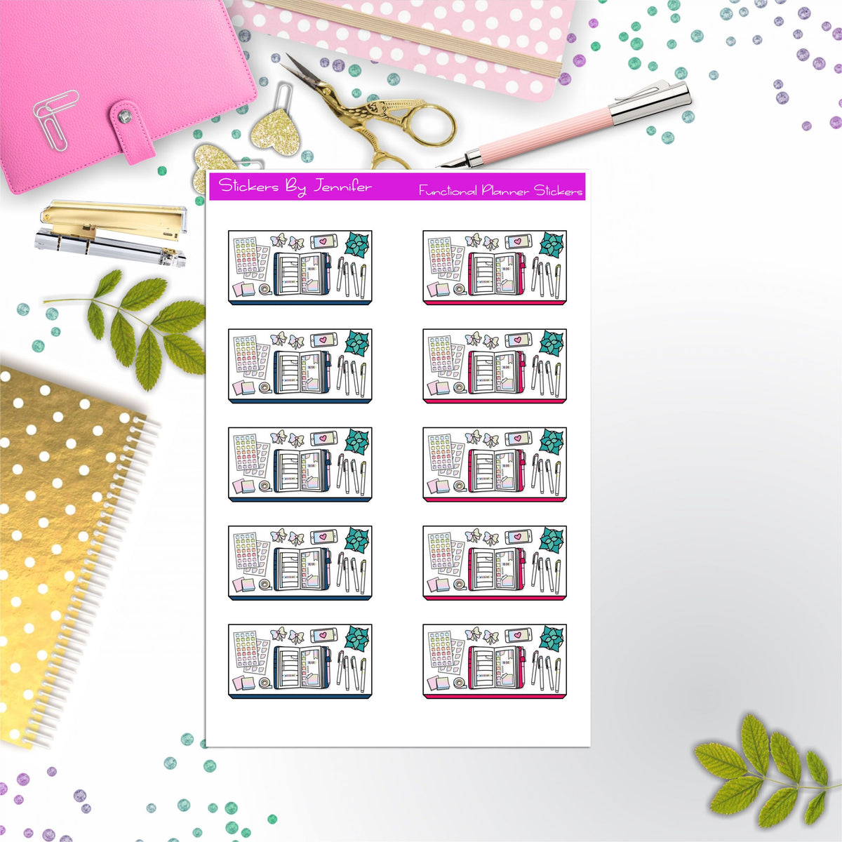 Hobo Planner Flat lay Planner Stickers