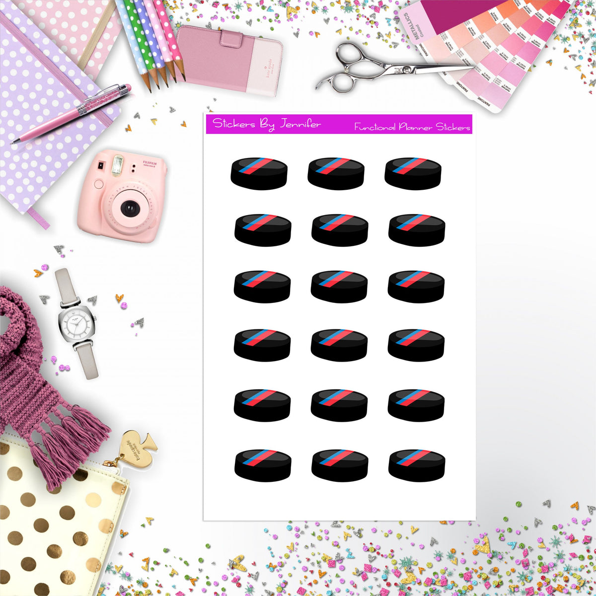 Hockey Stickers, Planner Stickers, Journal Stickers, Functional Planner Stickers, Stationary Stickers