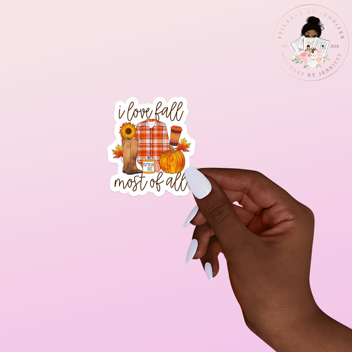 I Love Fall Vinyl Sticker