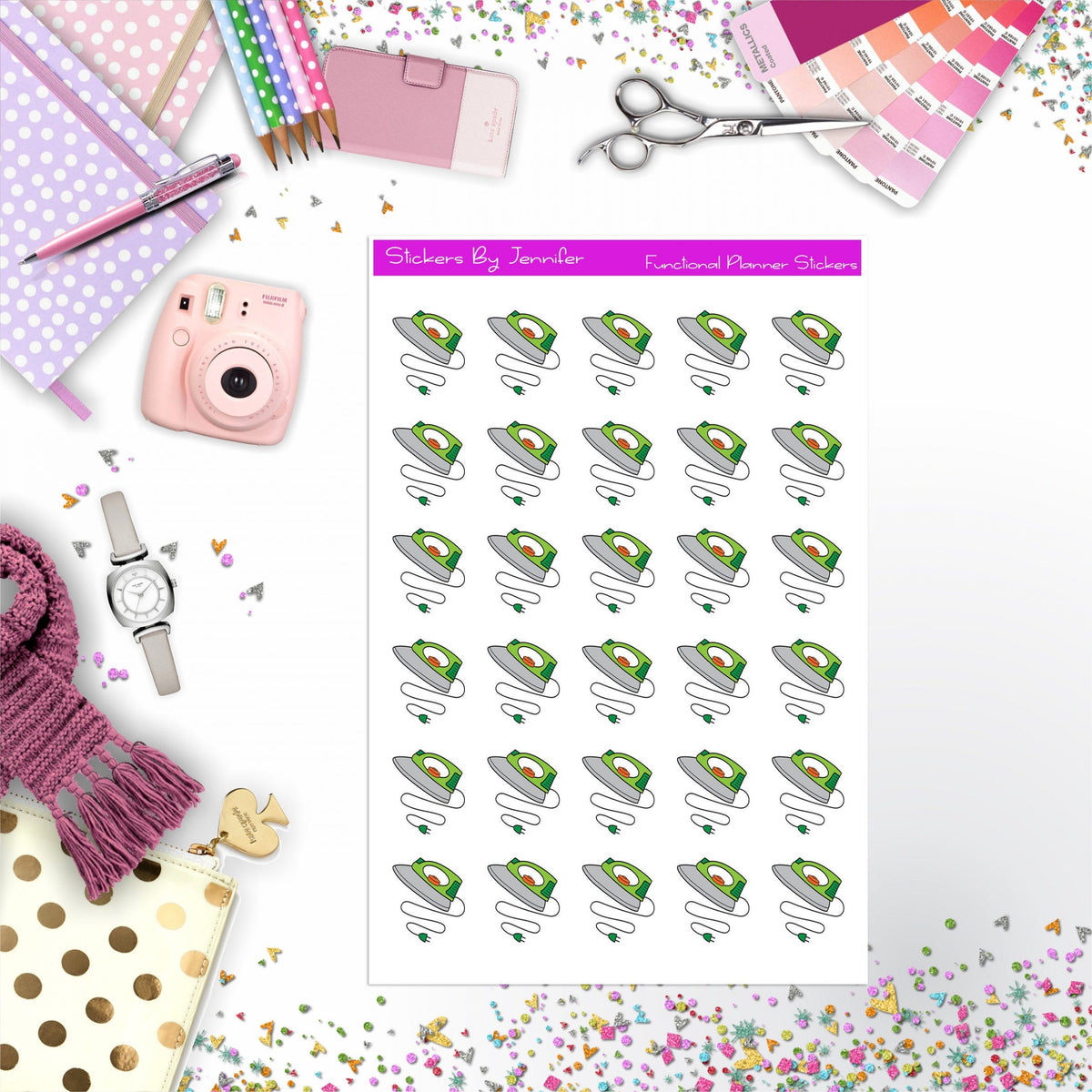 Iron Stickers, Planner Stickers, Journal Stickers, Functional Planner Stickers, Stationary Stickers