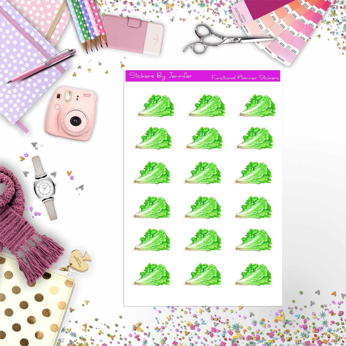 Lettuce Stickers, Planner Stickers, Journal Stickers, Functional Planner Stickers, Stationary Stickers