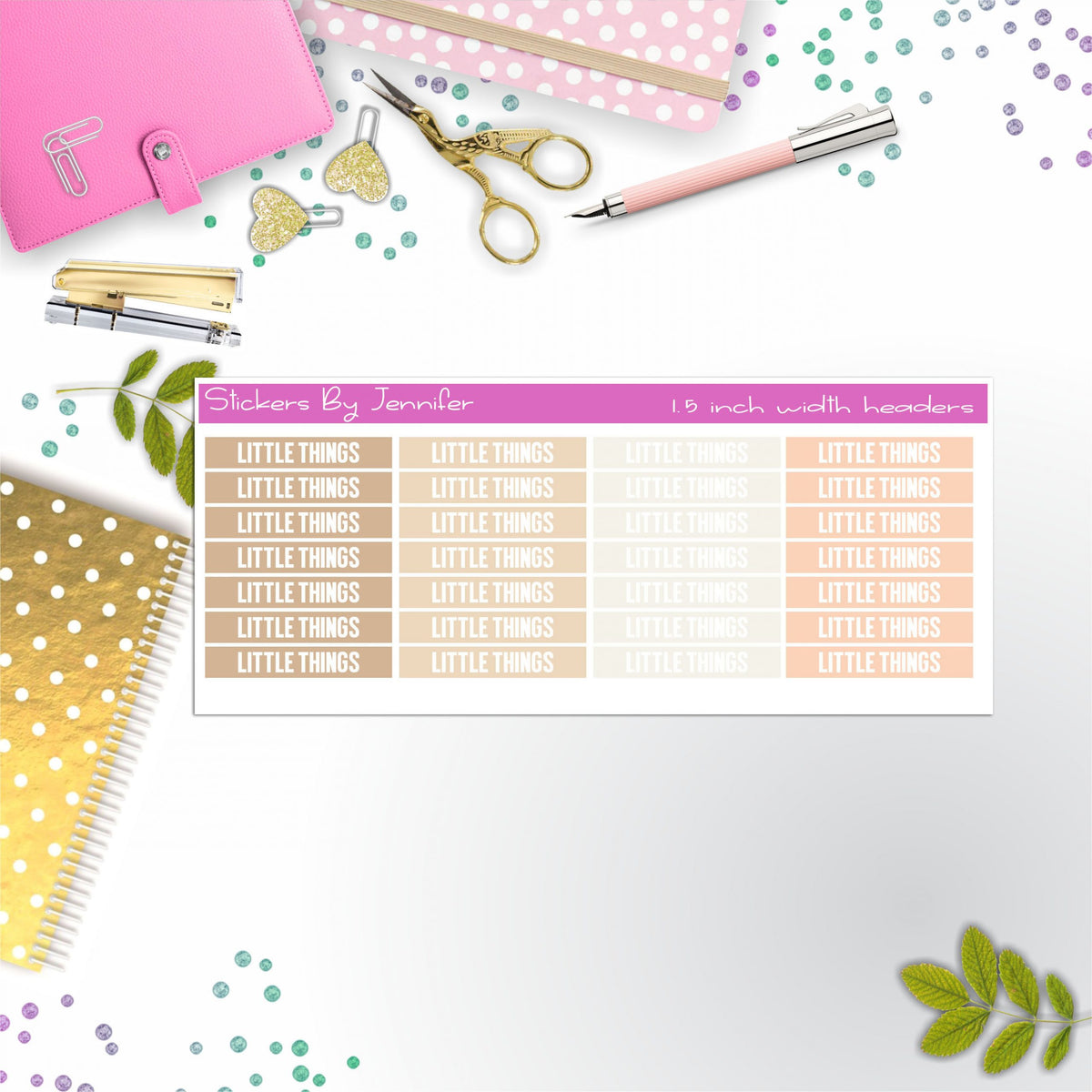 Little Things Planner Headers, Planner Stickers, Journal Stickers, Functional Planner Stickers, Stationary Stickers