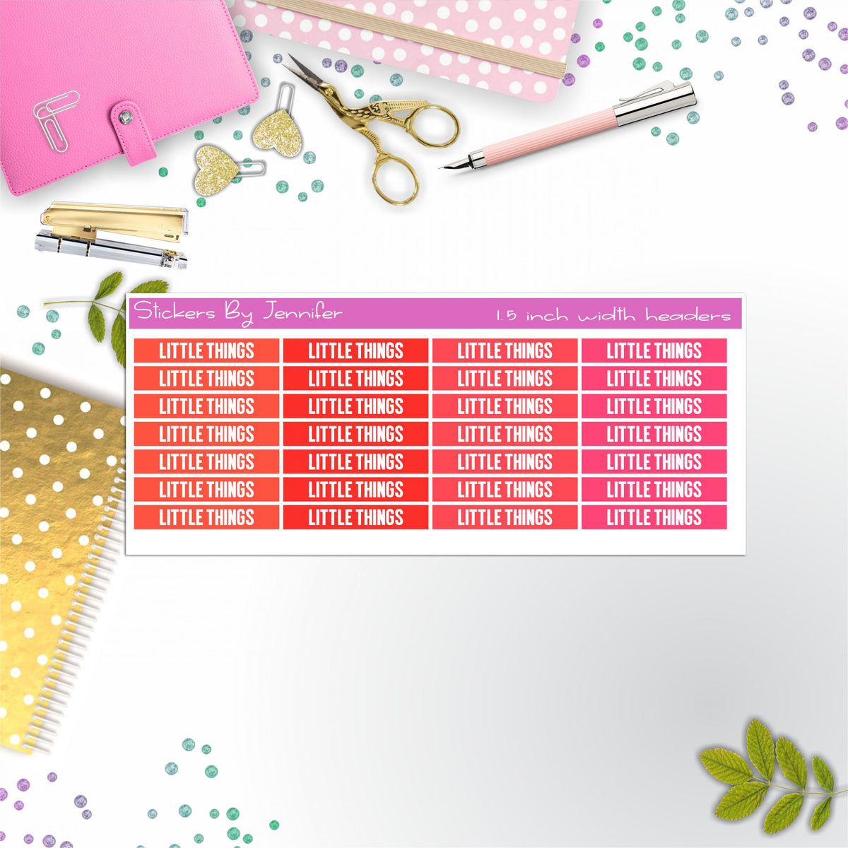 Little Things Planner Headers, Planner Stickers, Journal Stickers, Functional Planner Stickers, Stationary Stickers