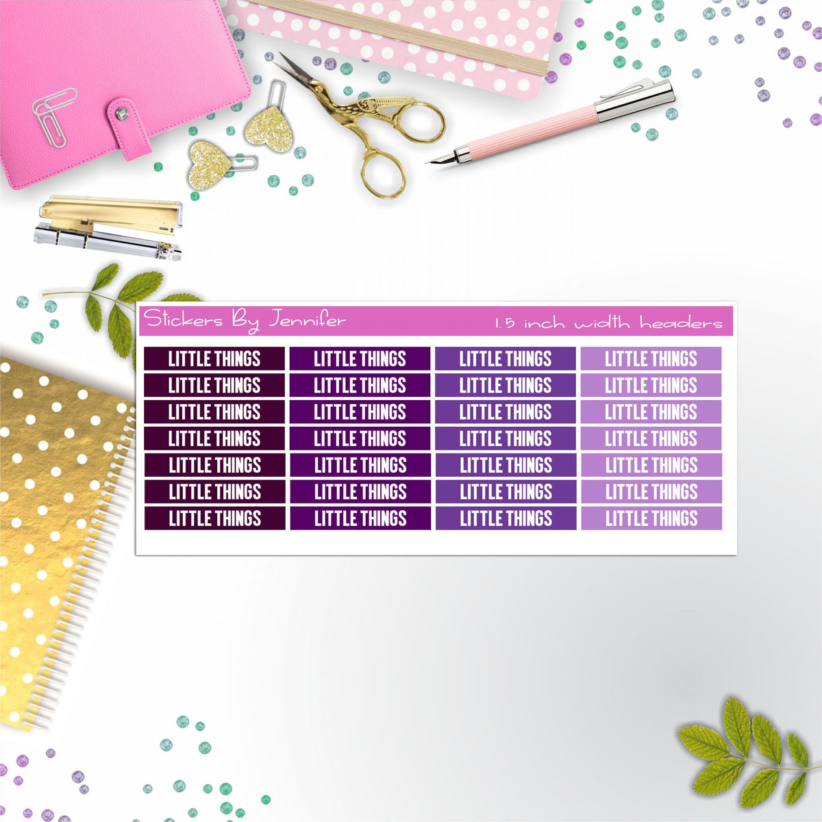Little Things Planner Headers, Planner Stickers, Journal Stickers, Functional Planner Stickers, Stationary Stickers