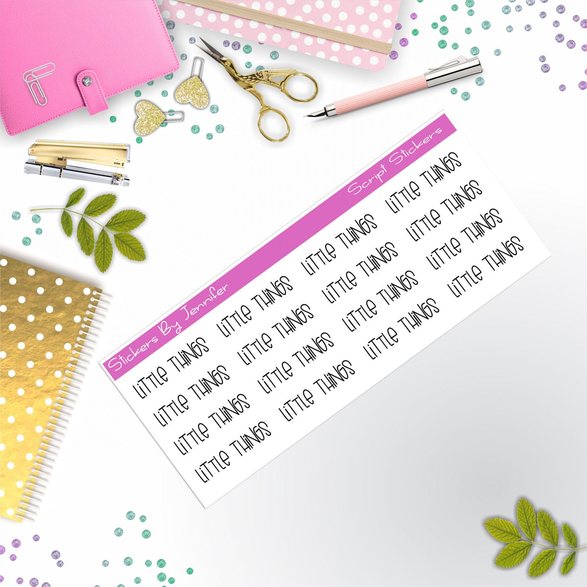 Little Things Script Stickers, Typography Stickers, Planner Stickers, Journal Stickers, Functional Planner Stickers, Stationary Stickers
