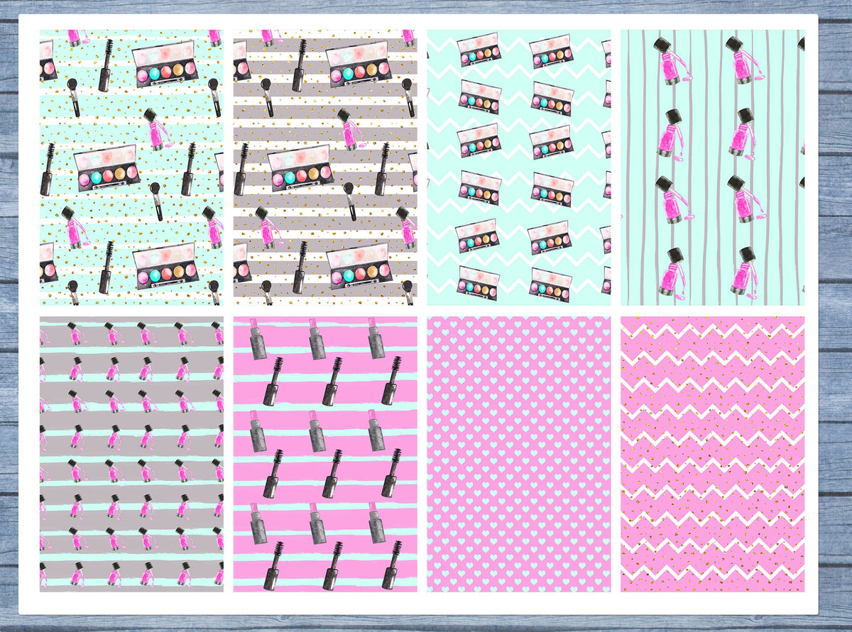 Makeup Full Box Planner Stickers, Big Happy Planner, Erin Condren, Classic Happy Planner, Mini Happy Planner