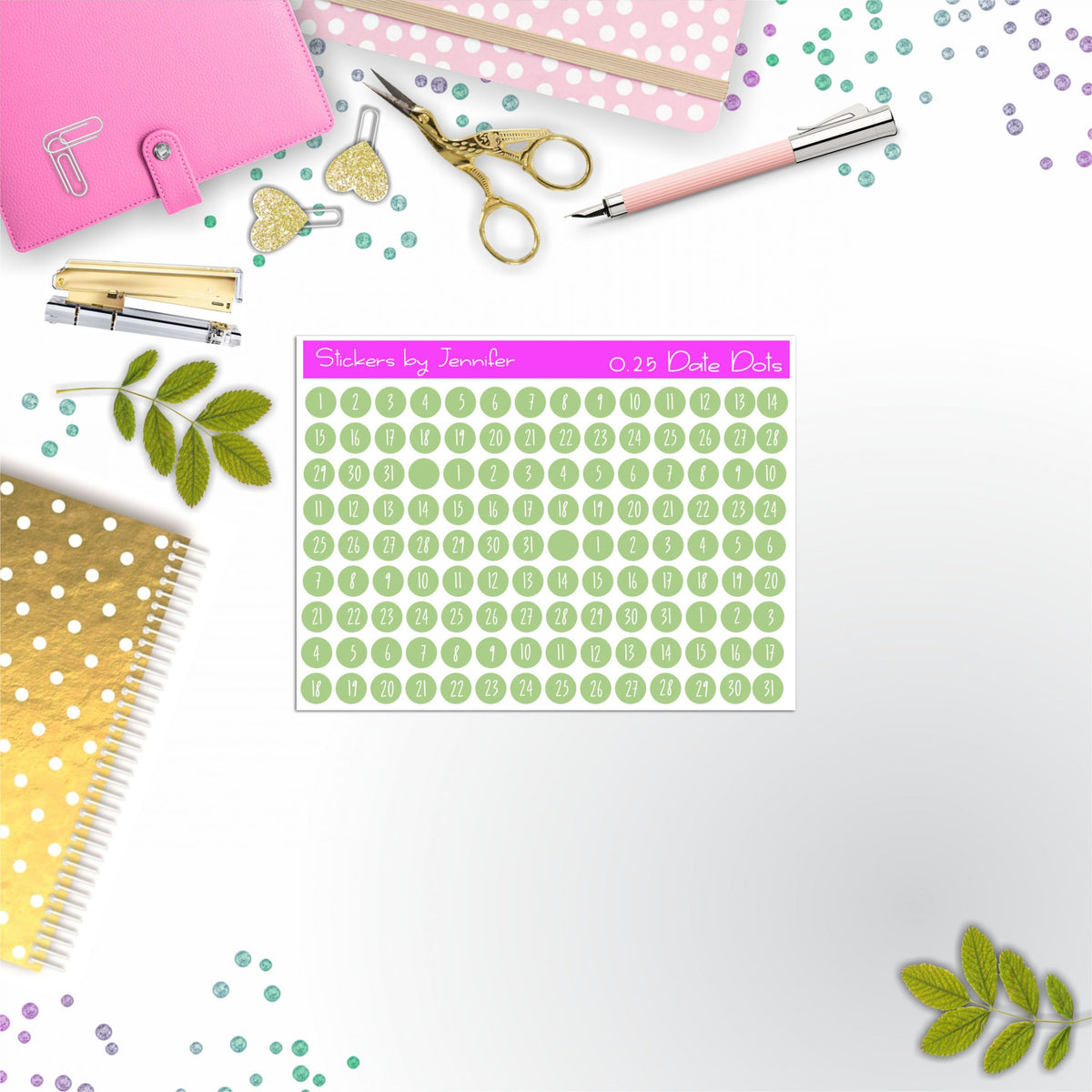 Mini Date Covers, Date Dots, Number Stickers M-13, Planner Stickers, Journal Stickers, Functional Planner Stickers, Stationary Stickers