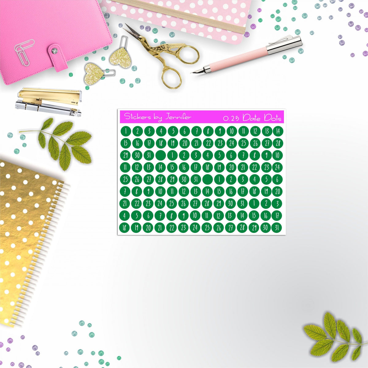 Mini Date Covers, Date Dots, Number Stickers M-19, Planner Stickers, Journal Stickers, Functional Planner Stickers, Stationary Stickers