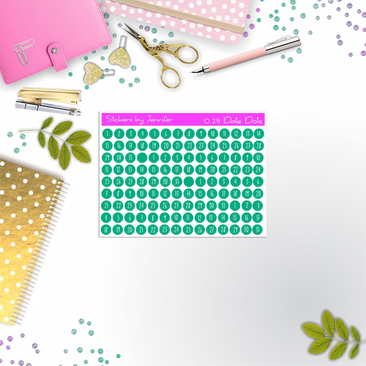 Mini Date Covers, Date Dots, Number Stickers M-22, Planner Stickers, Journal Stickers, Functional Planner Stickers, Stationary Stickers