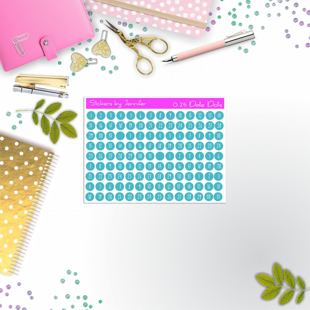Mini Date Covers, Date Dots, Number Stickers M-29, Planner Stickers, Journal Stickers, Functional Planner Stickers, Stationary Stickers
