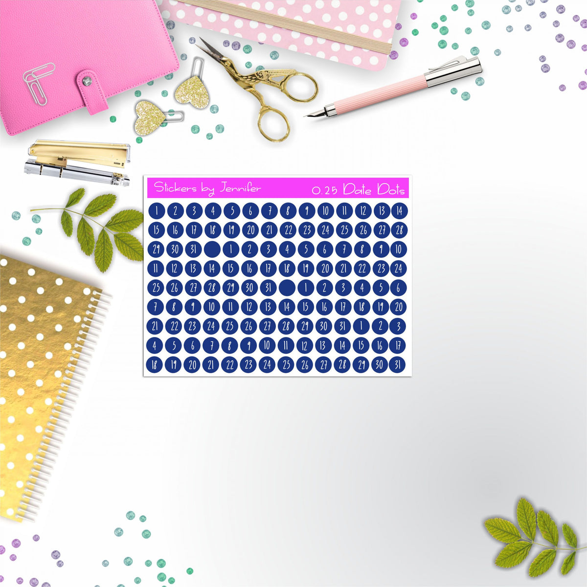 Mini Date Covers, Date Dots, Number Stickers M-39, Planner Stickers, Journal Stickers, Functional Planner Stickers, Stationary Stickers