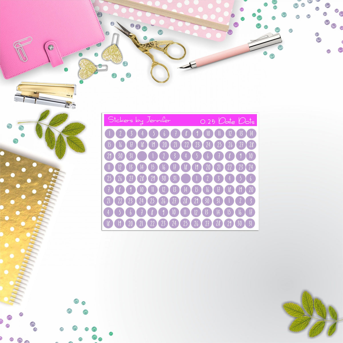 Mini Date Covers, Date Dots, Number Stickers M-46, Planner Stickers, Journal Stickers, Functional Planner Stickers, Stationary Stickers