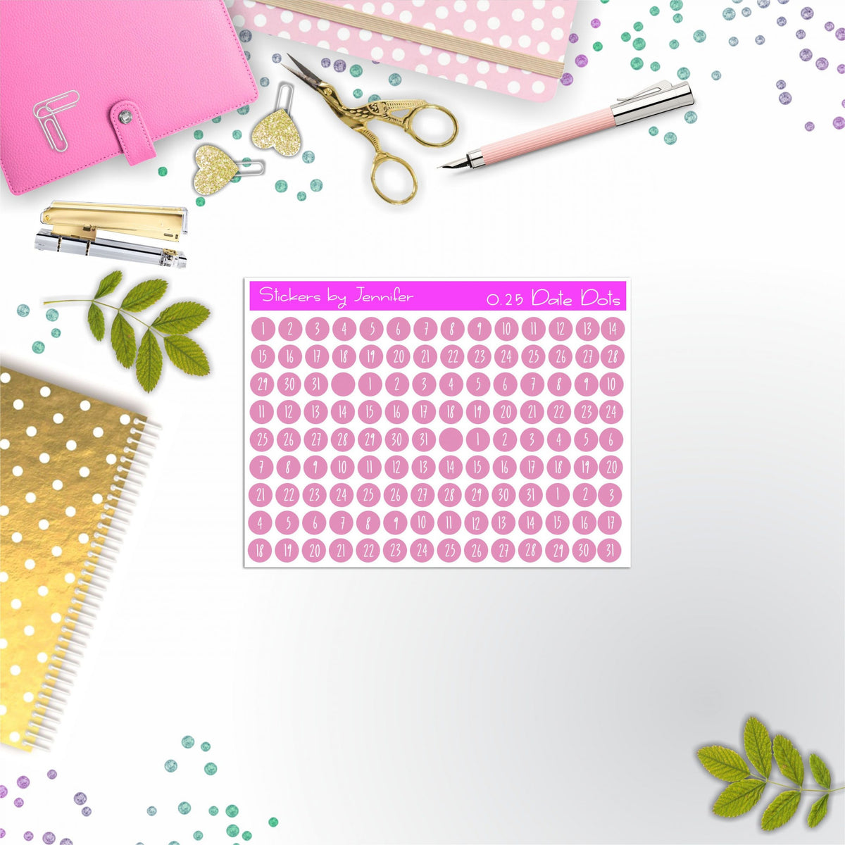 Mini Date Covers, Date Dots, Number Stickers M-58, Planner Stickers, Journal Stickers, Functional Planner Stickers, Stationary Stickers