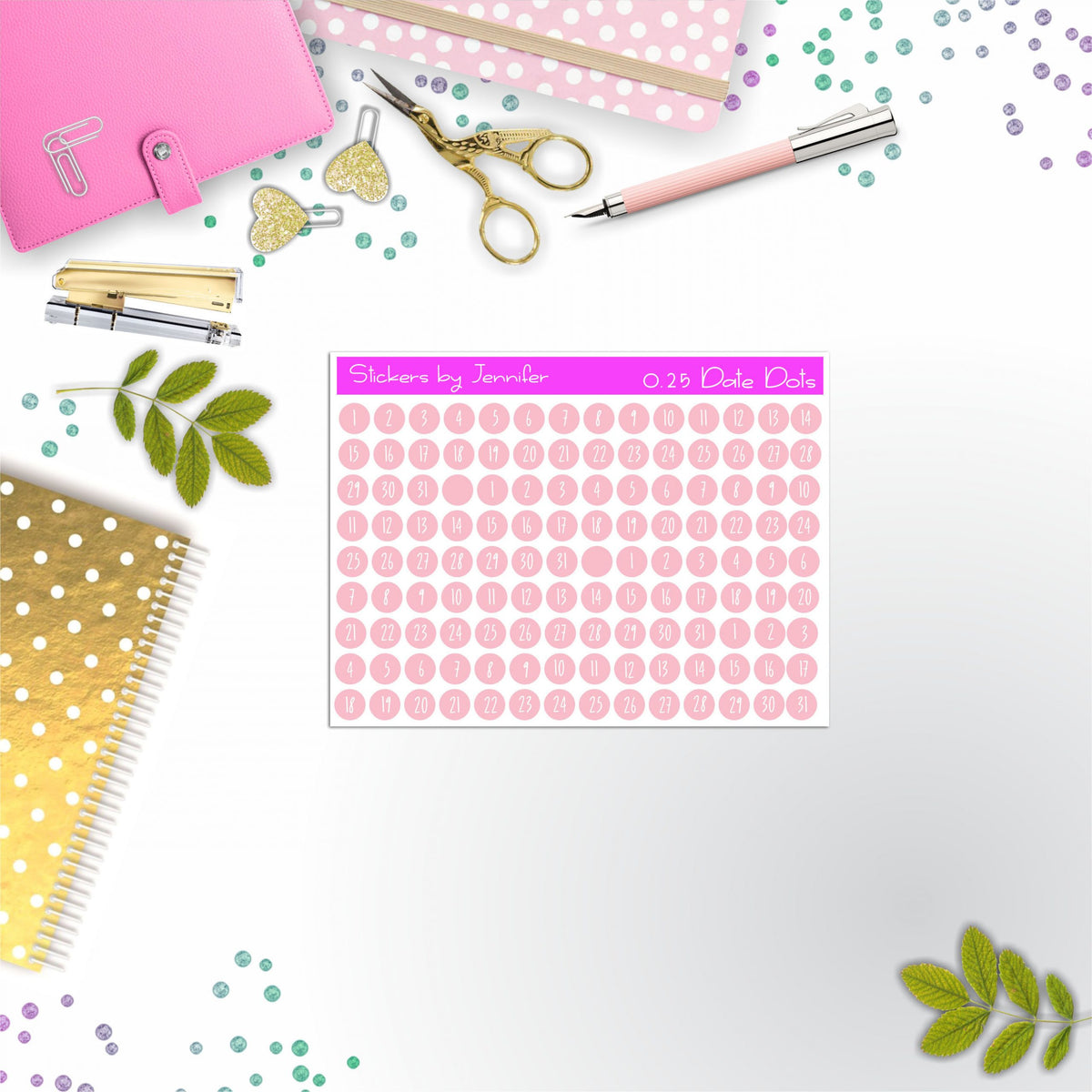 Mini Date Covers, Date Dots, Number Stickers M-67, Planner Stickers, Journal Stickers, Functional Planner Stickers, Stationary Stickers