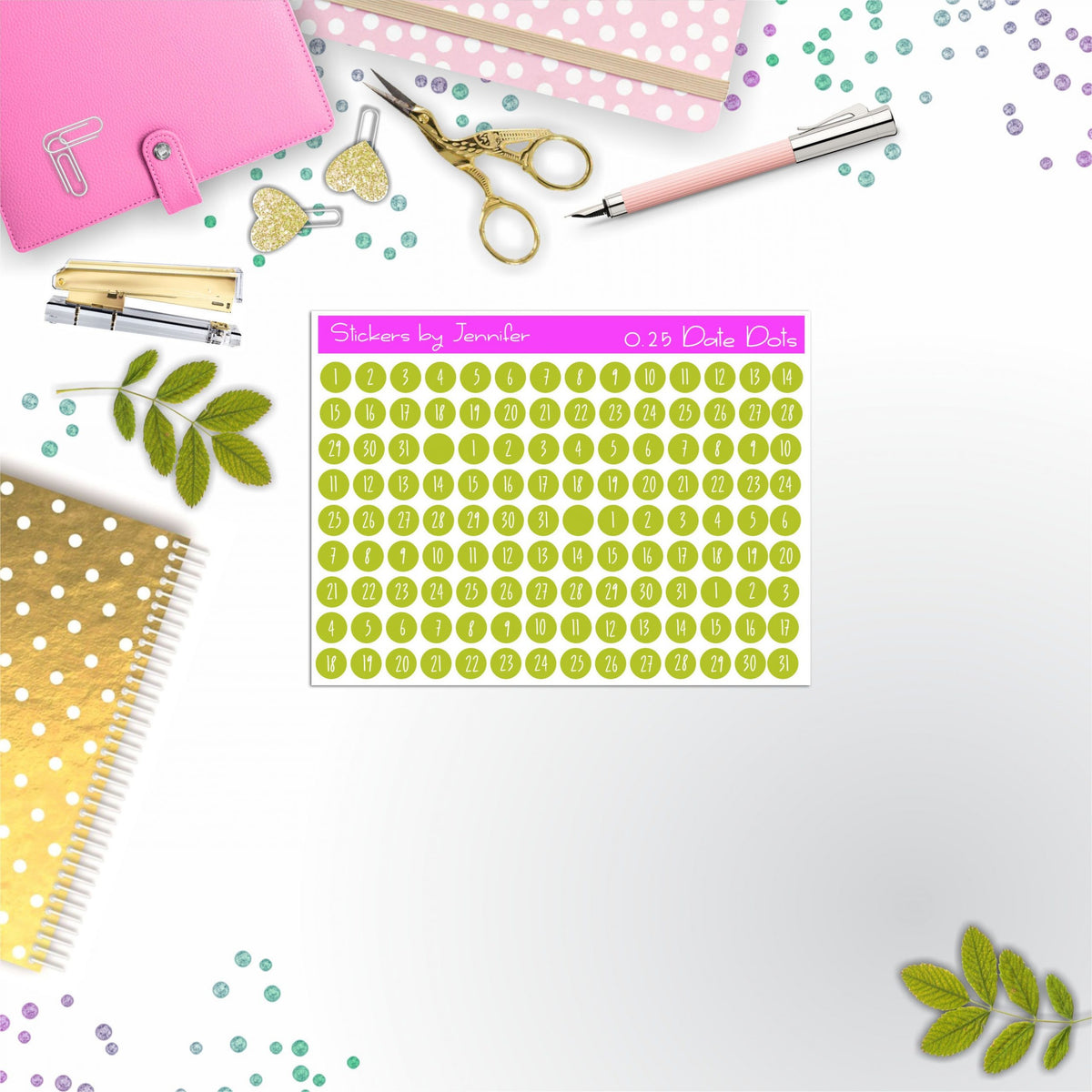 Mini Date Covers, Date Dots, Number Stickers M-7, Planner Stickers, Journal Stickers, Functional Planner Stickers, Stationary Stickers