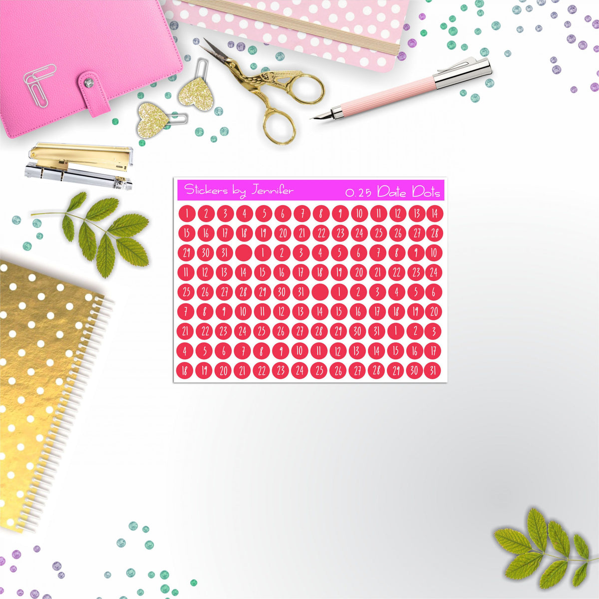 Mini Date Covers, Date Dots, Number Stickers M-72, Planner Stickers, Journal Stickers, Functional Planner Stickers, Stationary Stickers