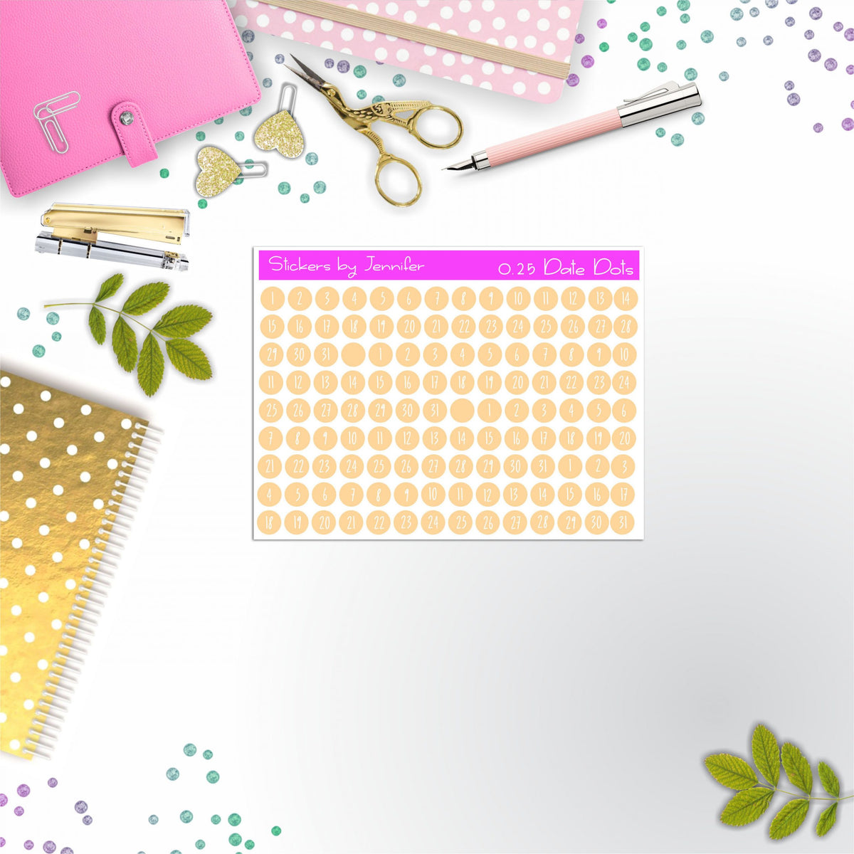 Mini Date Covers, Date Dots, Number Stickers M-86, Planner Stickers, Journal Stickers, Functional Planner Stickers, Stationary Stickers