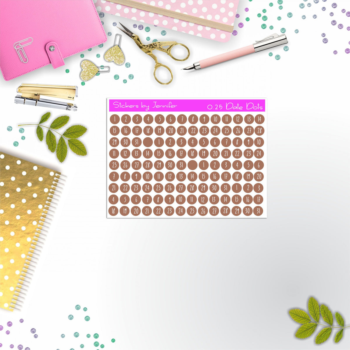 Mini Date Covers, Date Dots, Number Stickers M-94, Planner Stickers, Journal Stickers, Functional Planner Stickers, Stationary Stickers
