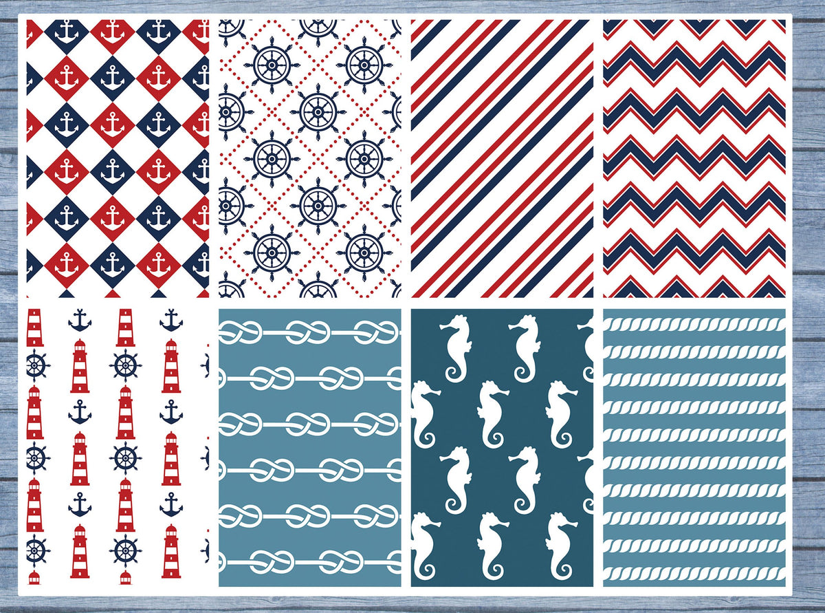 Nautical Full Box Planner Stickers, Big Happy Planner, Erin Condren, Classic Happy Planner