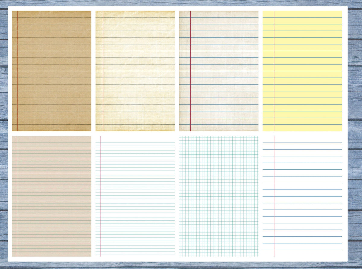 Notebook Paper Full Box Planner Stickers, Big Happy Planner, Erin Condren, Classic Happy Planner