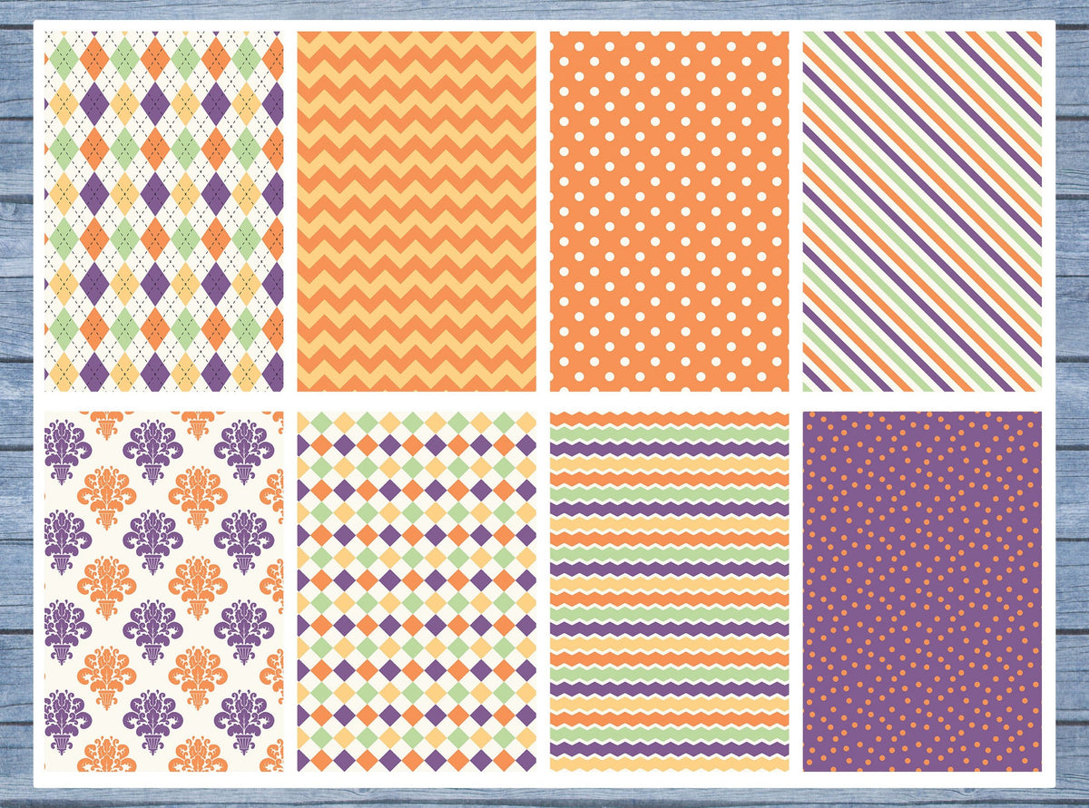 Orange Purple Pattern Full Box Planner Stickers, Big Happy Planner, Erin Condren, Classic Happy Planner