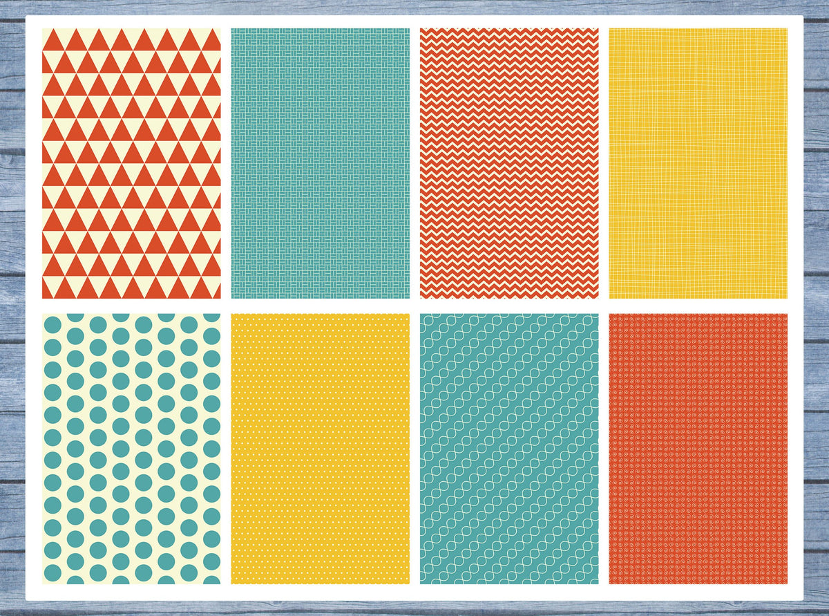 Orange Yellow Pattern Full Box Planner Stickers, Big Happy Planner, Erin Condren, Classic Happy Planner