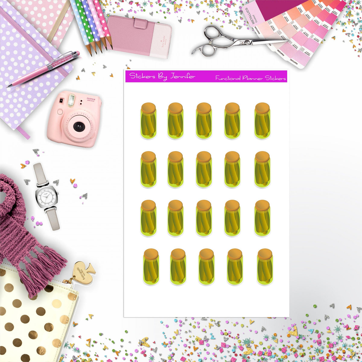 Pickles Stickers, Planner Stickers, Journal Stickers, Functional Planner Stickers, Stationary Stickers