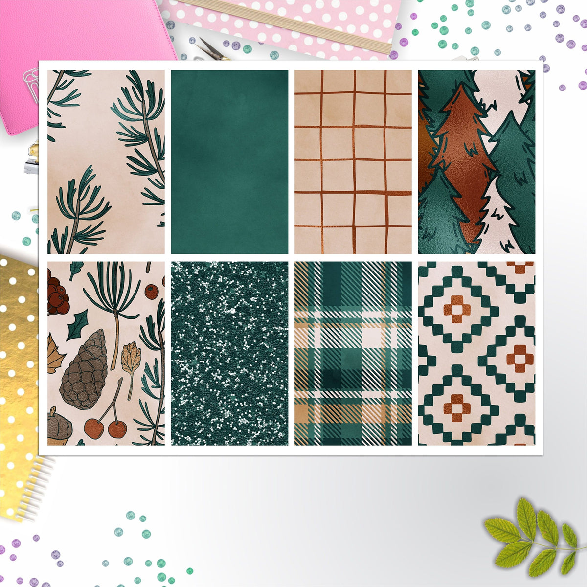 Pine Cones Full Box Big Happy Planner, Erin Condren, Classic Happy Planner