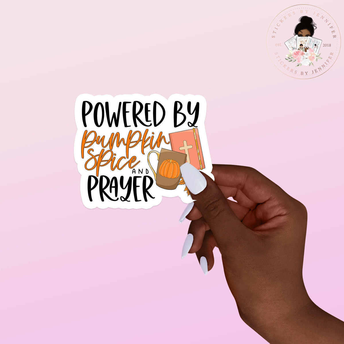Pumpkin Spice And Prayer Vinyl Sticker