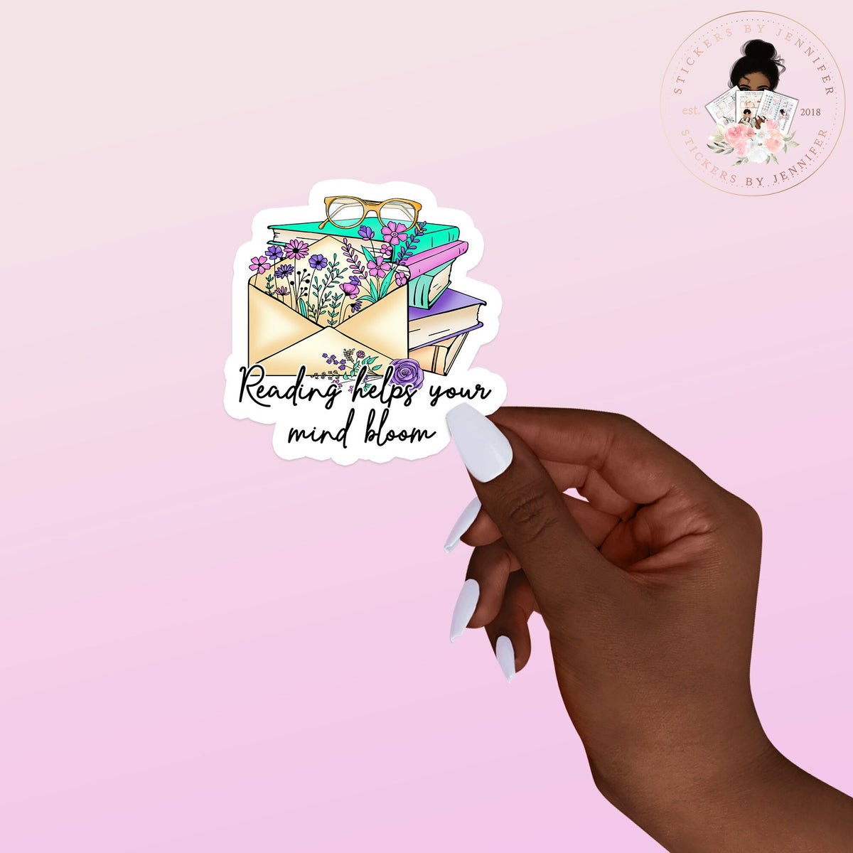 Reading Mind Bloom Vinyl Sticker